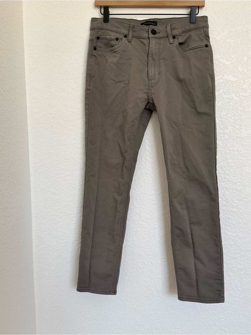 Banana Republic Taupe Grey Slim Fit Chino Trousers
